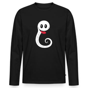 earthworm - Men's Premium Organic Long Sleeve Shirt - black - Front - Nico (187cm)