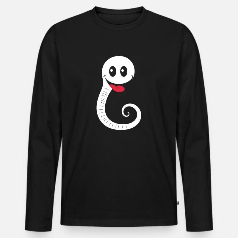 Regenwurm - Männer Premium Bio Langarmshirt - Schwarz