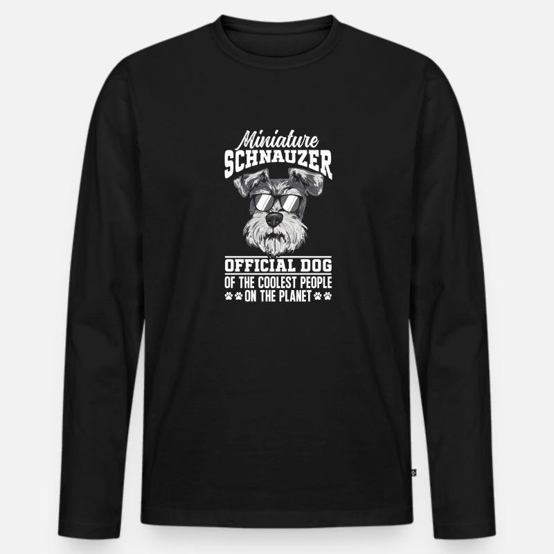 Zwergschnauzer Hund Schnauzer - Männer Premium Bio Langarmshirt - Schwarz