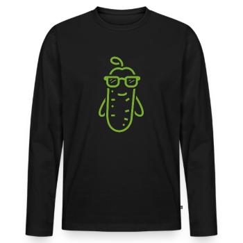 Cornichon - T-shirt manches longues Premium bio Homme - noir - Devant - Nico (187cm)