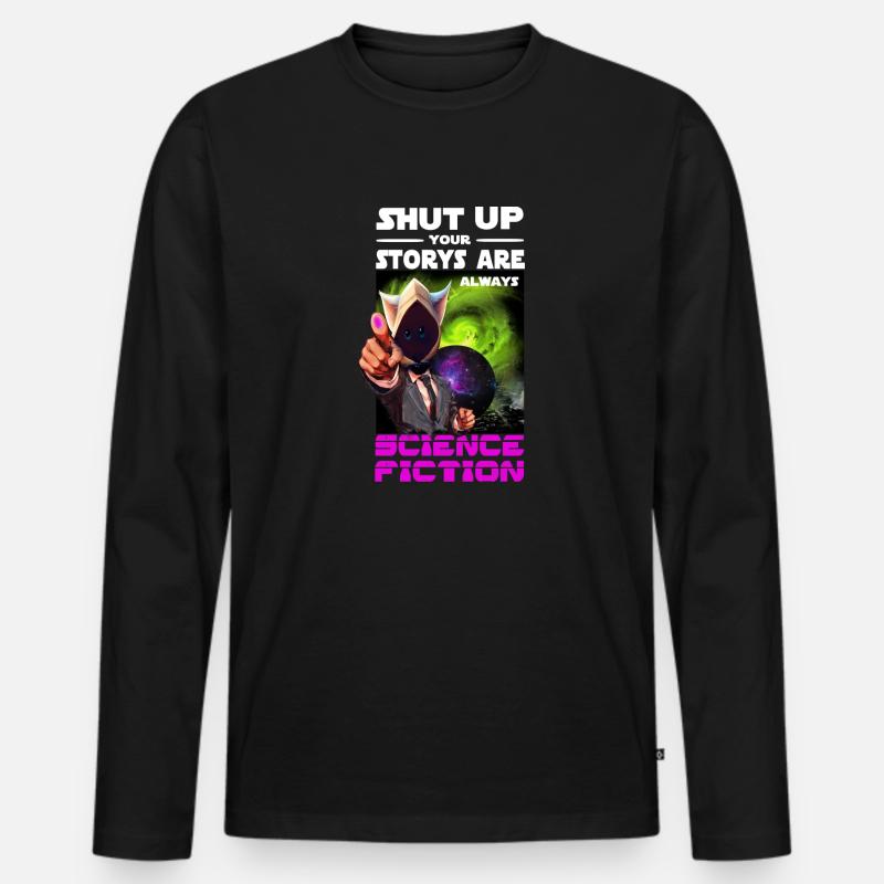Science Fiction Spruch - Männer Premium Bio Langarmshirt - Schwarz