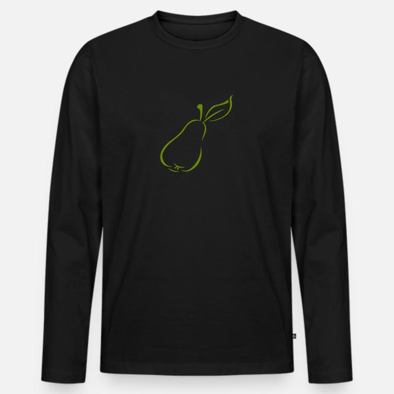 Birne - Männer Premium Bio Langarmshirt - Schwarz