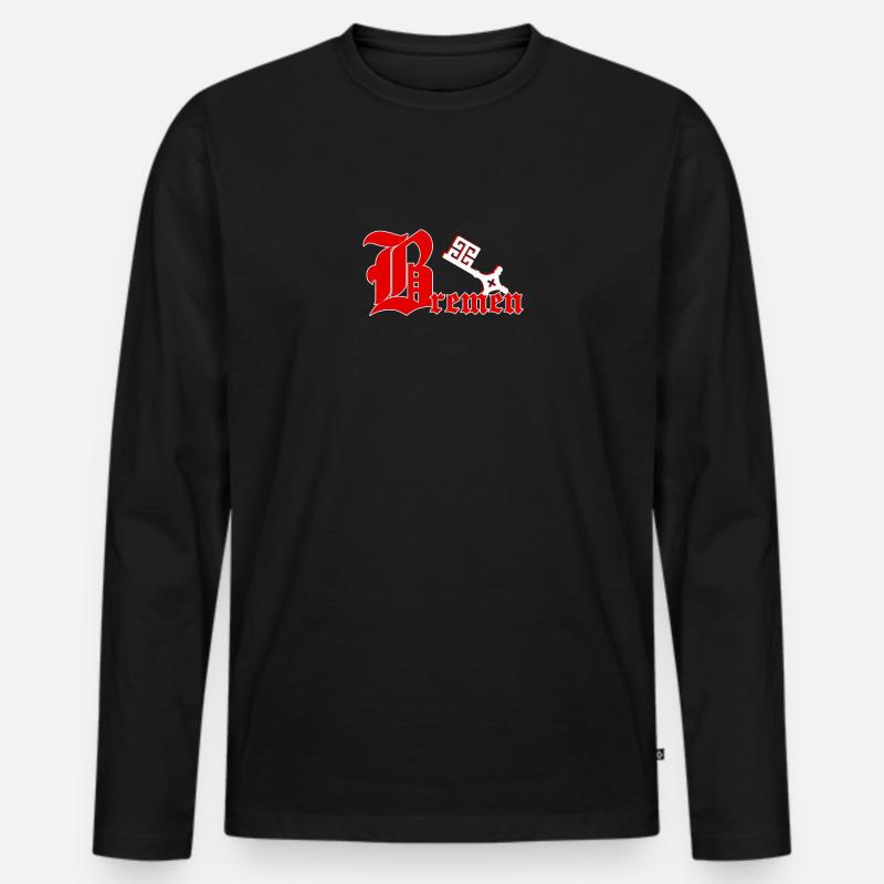 Bremen - Männer Premium Bio Langarmshirt - Schwarz