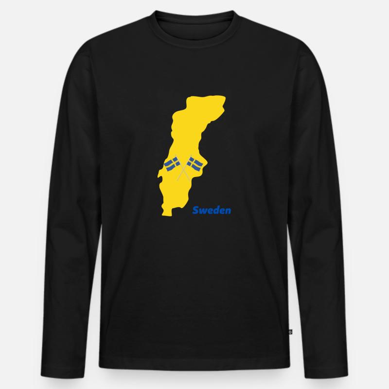 Schweden Sweden - Männer Premium Bio Langarmshirt - Schwarz
