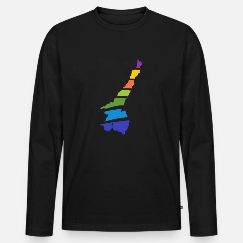 Gardasee bunt - Männer Premium Bio Langarmshirt - Schwarz