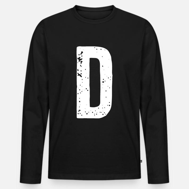 D-Buchstabe - Männer Premium Bio Langarmshirt - Schwarz