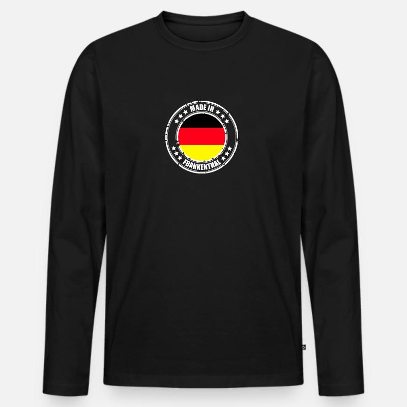 FRANKENTHAL - Männer Premium Bio Langarmshirt - Schwarz