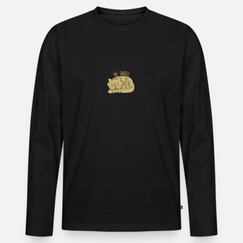 CATS | THE SNUGGLE - Männer Premium Bio Langarmshirt - Schwarz