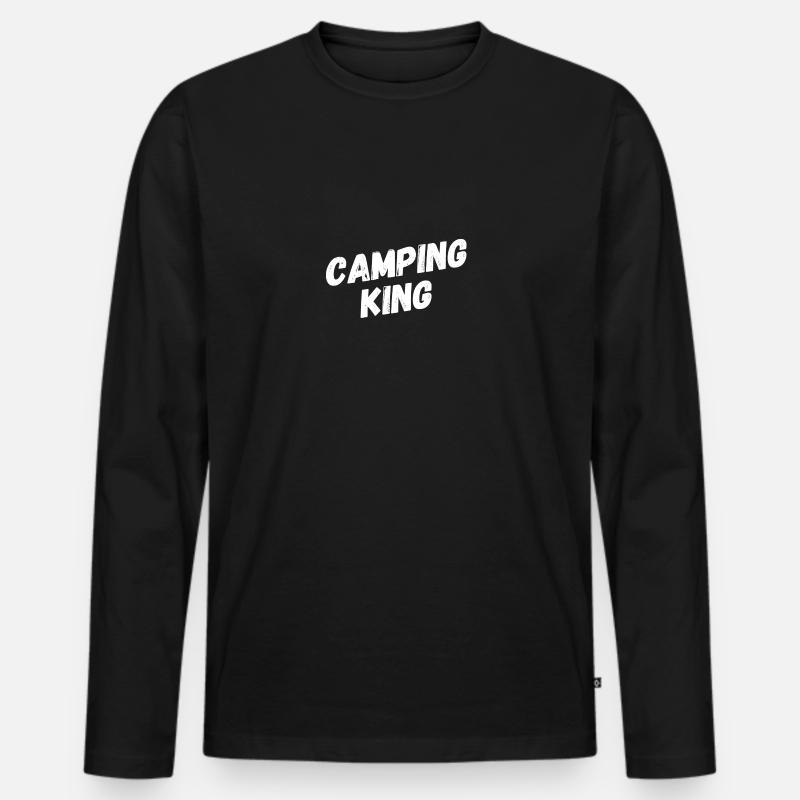 Camping King - Männer Premium Bio Langarmshirt - Schwarz