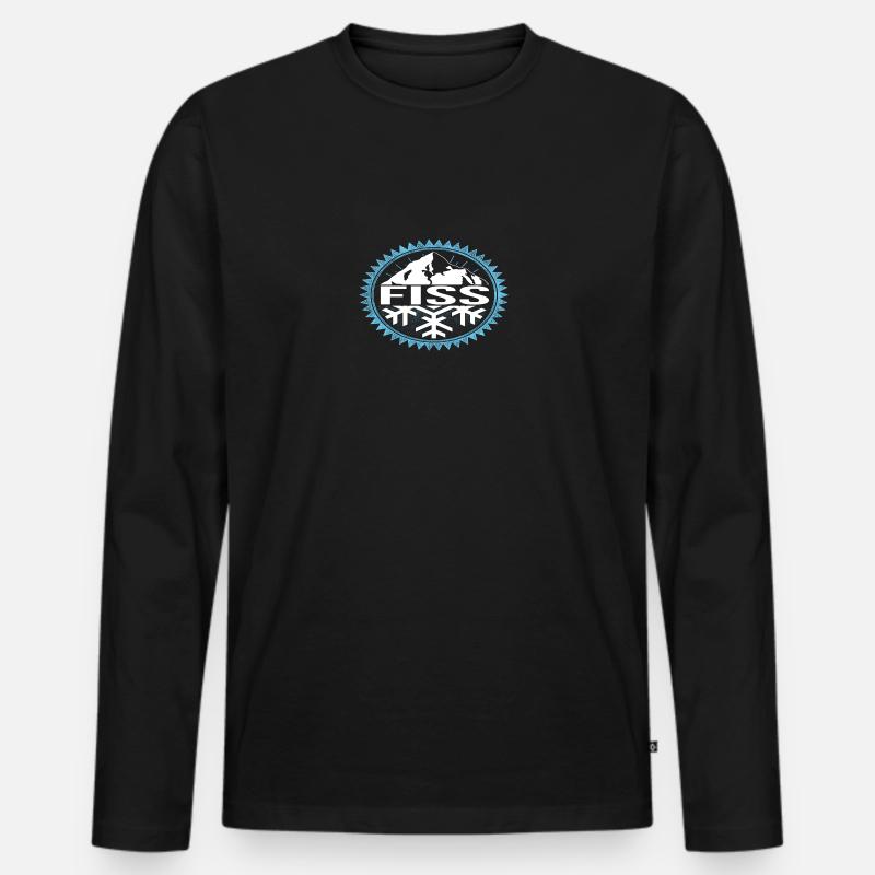 FISS Winter Berge - Männer Premium Bio Langarmshirt - Schwarz