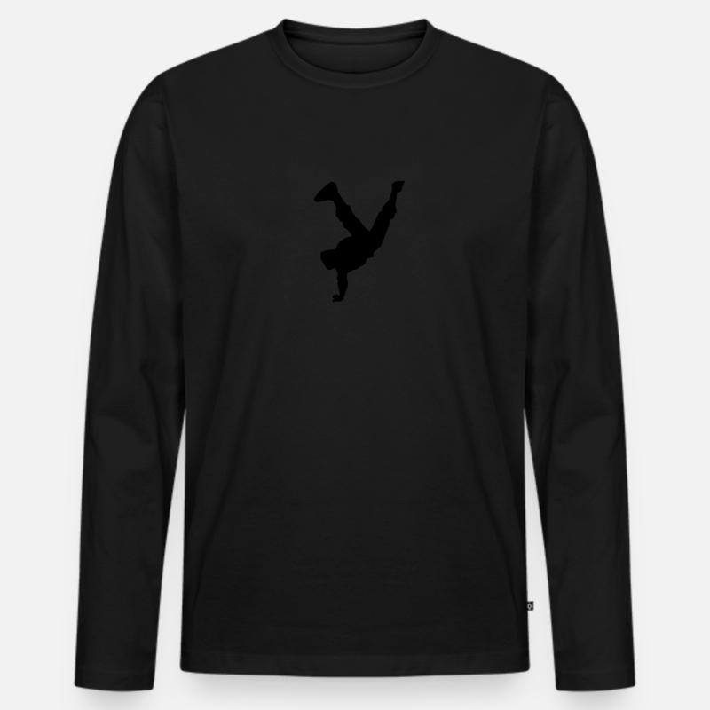 Breakdance - Männer Premium Bio Langarmshirt - Schwarz