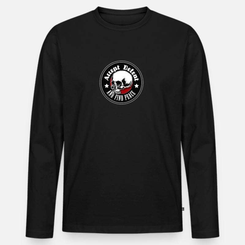 Accept Deafeat Skull - Männer Premium Bio Langarmshirt - Schwarz