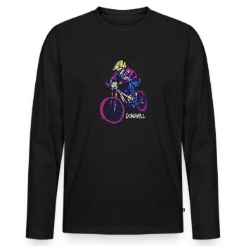 Downhill - Men's Premium Organic Long Sleeve Shirt - black - Front - Nico (187cm)