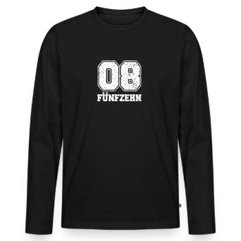 Lustiges Fun Party Shirt 0815 Null Acht - Männer Premium Bio Langarmshirt - Schwarz - Vorne - Nico (187cm)