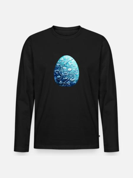 Dragon Egg Blue - Men's Premium Organic Long Sleeve Shirt - black