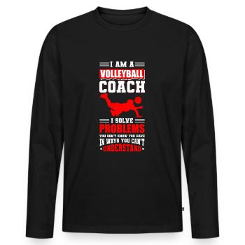 Sport Volleyball Team Ball Sports Sport - Men's Premium Organic Long Sleeve Shirt - black - Front - Nico (187cm)