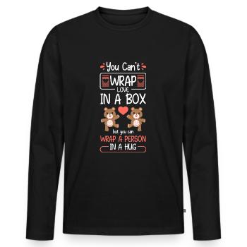 Teddy Kind Kind - Männer Premium Bio Langarmshirt - Schwarz - Vorne - Nico (187cm)