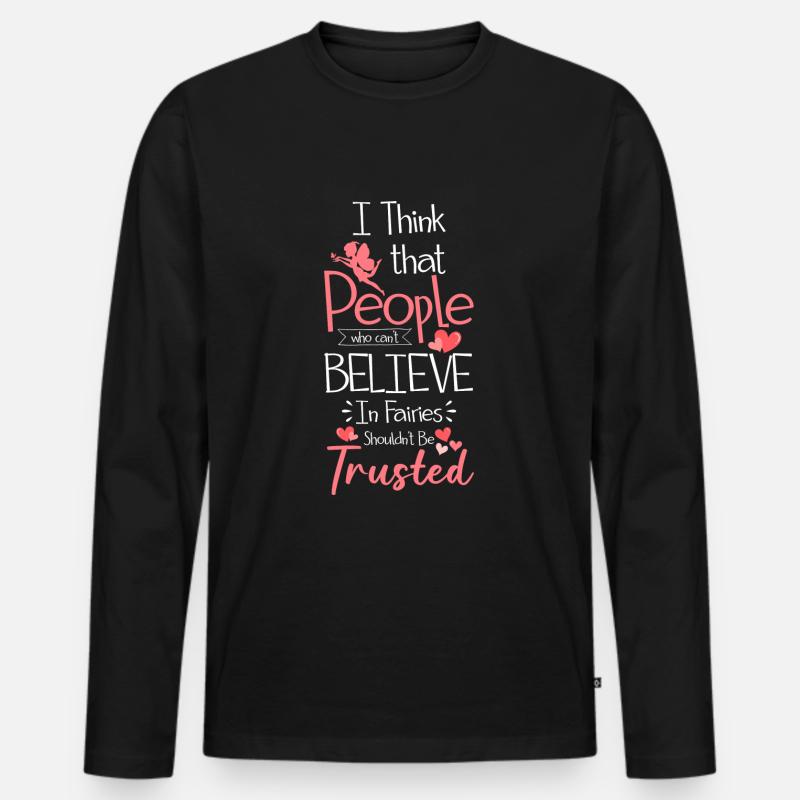 Elfe Mädchen Blütenfee - Männer Premium Bio Langarmshirt - Schwarz