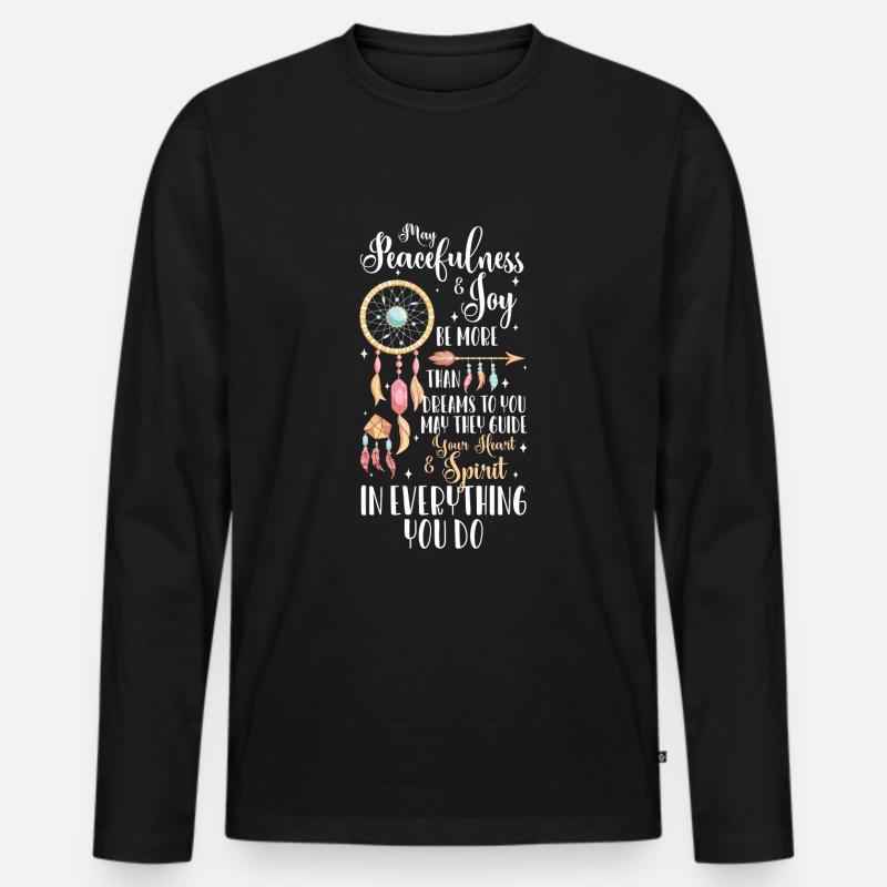Traumfänger Tattoo Träumen - Männer Premium Bio Langarmshirt - Schwarz