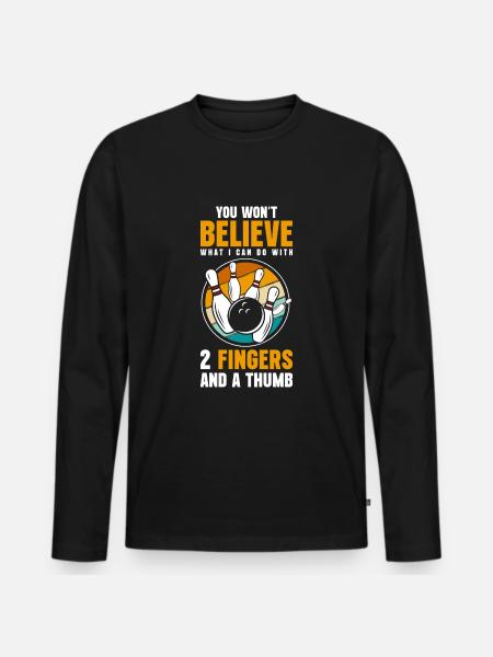 Bowling Sports Player - Men's Premium Organic Long Sleeve Shirt - black
