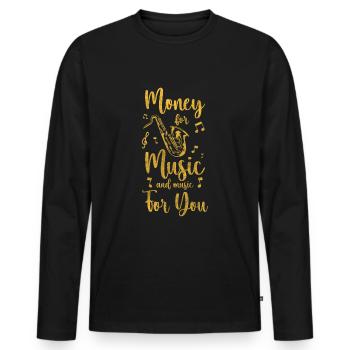 Busker Art Donation Band - Men's Premium Organic Long Sleeve Shirt - black - Front - Nico (187cm)