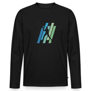Padel Padel Joueur Padeltennis Paddle Tennis - T-shirt manches longues Premium bio Homme - noir - Devant - Nico (187cm)