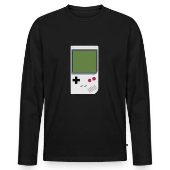 console de jeux - T-shirt manches longues Premium bio Homme - noir - Devant - Nico (187cm)