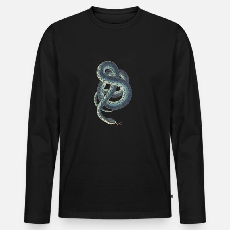 Schlange - Männer Premium Bio Langarmshirt - Schwarz