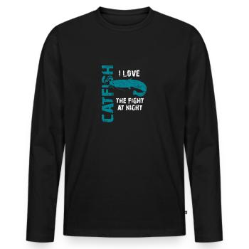 Catfish Fishing Sport Fishing Strong Fish - Men's Premium Organic Long Sleeve Shirt - black - Front - Nico (187cm)