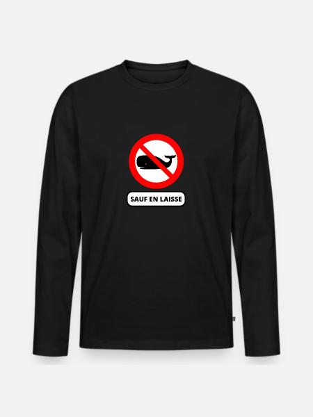 baleine interdite - T-shirt manches longues Premium bio Homme - noir