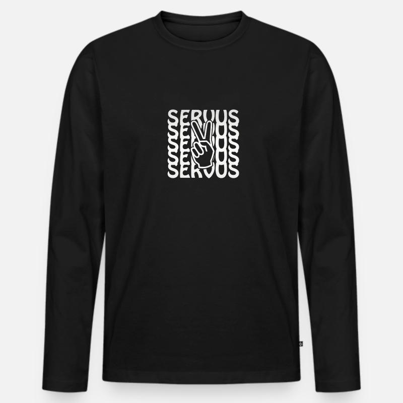 servus - Männer Premium Bio Langarmshirt - Schwarz
