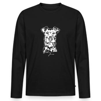 Irish Terrier Portrait Chiens Chien Wilsigns - T-shirt manches longues Premium bio Homme - noir - Devant - Nico (187cm)