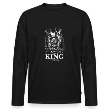 Havaneser King of everything Hund Wilsigns - Männer Premium Bio Langarmshirt - Schwarz - Vorne - Nico (187cm)