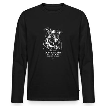 Old English Bulldog Dad Hunde Hund OEB Wilsigns - Männer Premium Bio Langarmshirt - Schwarz - Vorne - Nico (187cm)