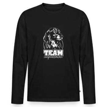 TEAM Long-haired Dachshund Dog Dogs Wilsigns - Men's Premium Organic Long Sleeve Shirt - black - Front - Nico (187cm)