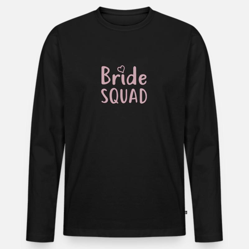 Junggessellinenabschied - BRIDE SQUAD - Männer Premium Bio Langarmshirt - Schwarz
