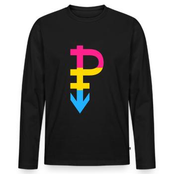 Pansexual - LGBT CSD Pan - T-shirt manches longues Premium bio Homme - noir - Devant - Nico (187cm)