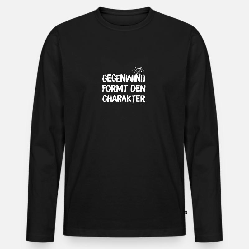 Fahrrad - Männer Premium Bio Langarmshirt - Schwarz