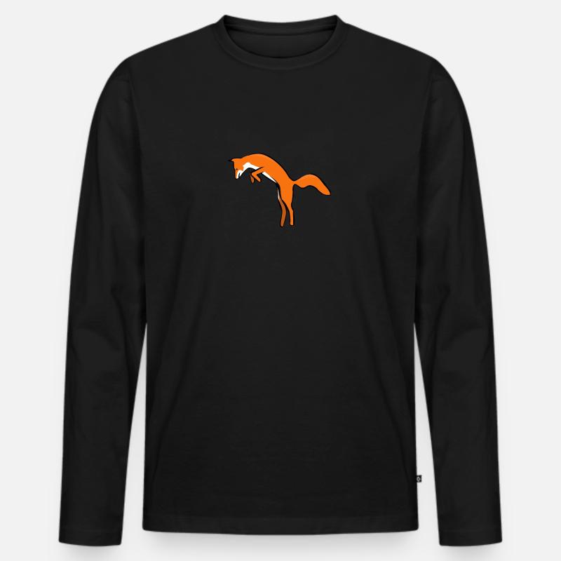 arctic fox fuchs65 - Männer Premium Bio Langarmshirt - Schwarz
