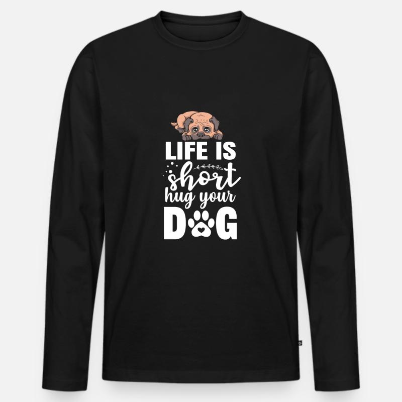 Hund - Männer Premium Bio Langarmshirt - Schwarz