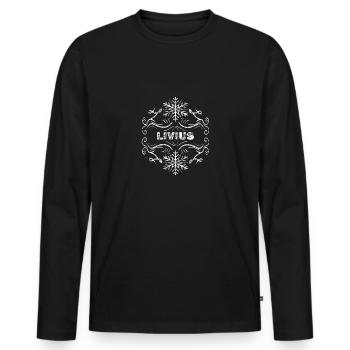 Livy as Winter - Men's Premium Organic Long Sleeve Shirt - black - Front - Nico (187cm)