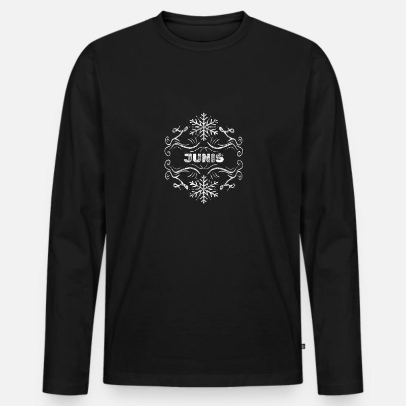 Junis - Männer Premium Bio Langarmshirt - Schwarz