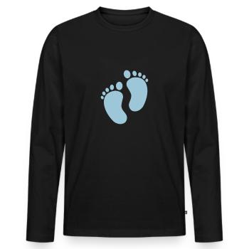 baby feet - Men's Premium Organic Long Sleeve Shirt - black - Front - Nico (187cm)