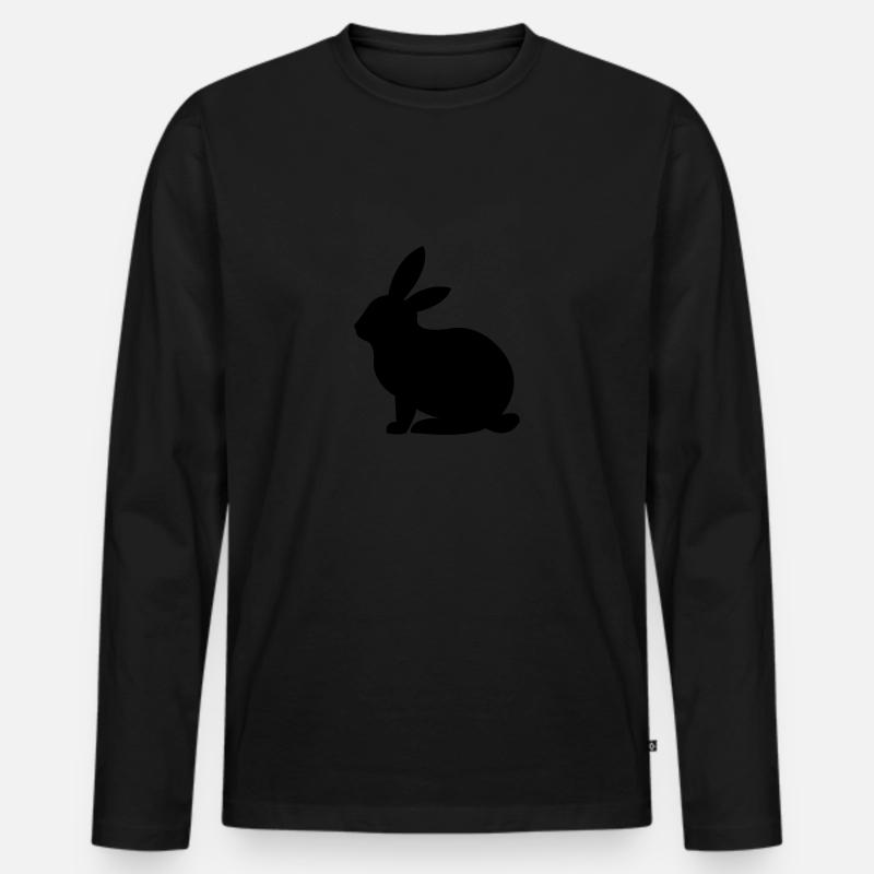 hase - Männer Premium Bio Langarmshirt - Schwarz