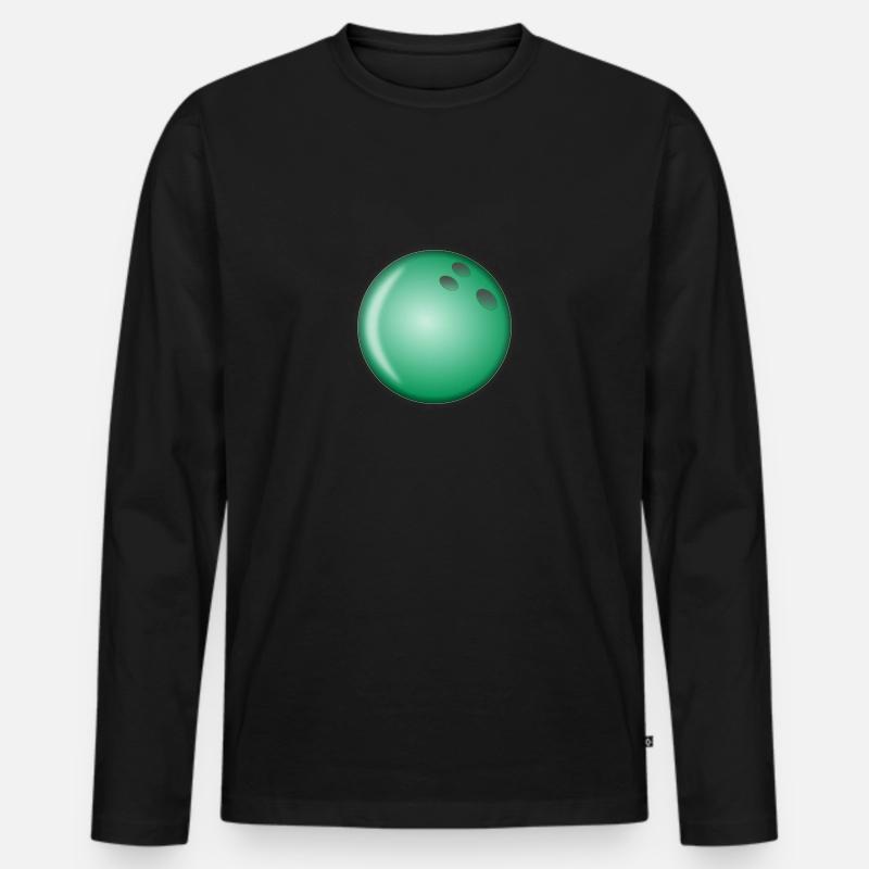 Bowling - Männer Premium Bio Langarmshirt - Schwarz