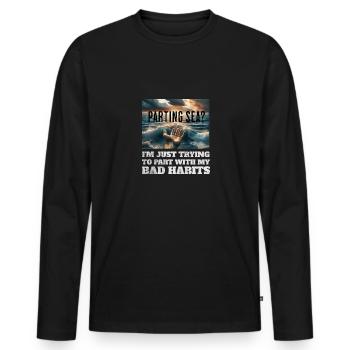 Mer de séparation ? Vêtements chrétiens drôles - T-shirt manches longues Premium bio Homme - noir - Devant - Nico (187cm)