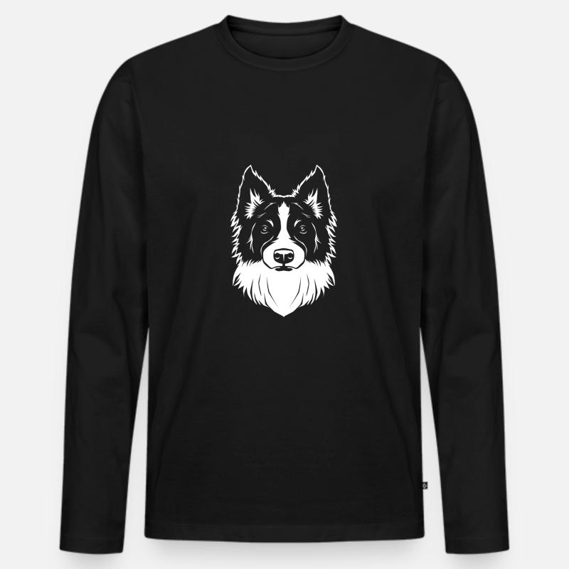 Border Collie - Männer Premium Bio Langarmshirt - Schwarz