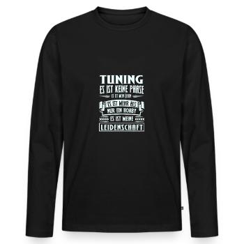 Tuning - Es ist keine Phase - Männer Premium Bio Langarmshirt - Schwarz - Vorne - Nico (187cm)