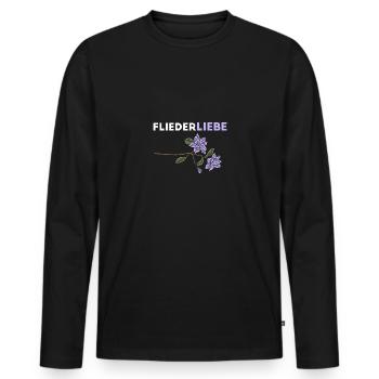 Flieder Liebe Spruch Fliederliebe Geschenkidee - Männer Premium Bio Langarmshirt - Schwarz - Vorne - Nico (187cm)