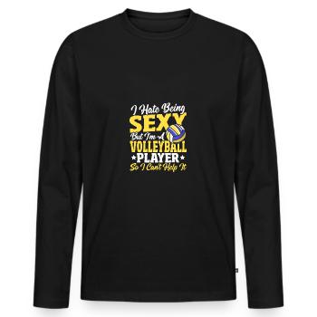 Die Must-Haves von Volleyball-Trainern - Männer Premium Bio Langarmshirt - Schwarz - Vorne - Nico (187cm)